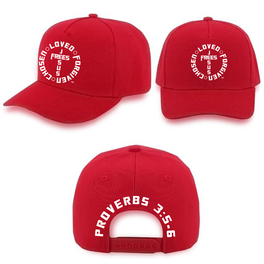 Jesus Frees - Baseball Caps for Men & Women - Pink / Beige / Blue / Red / Orange -  Font 153 White