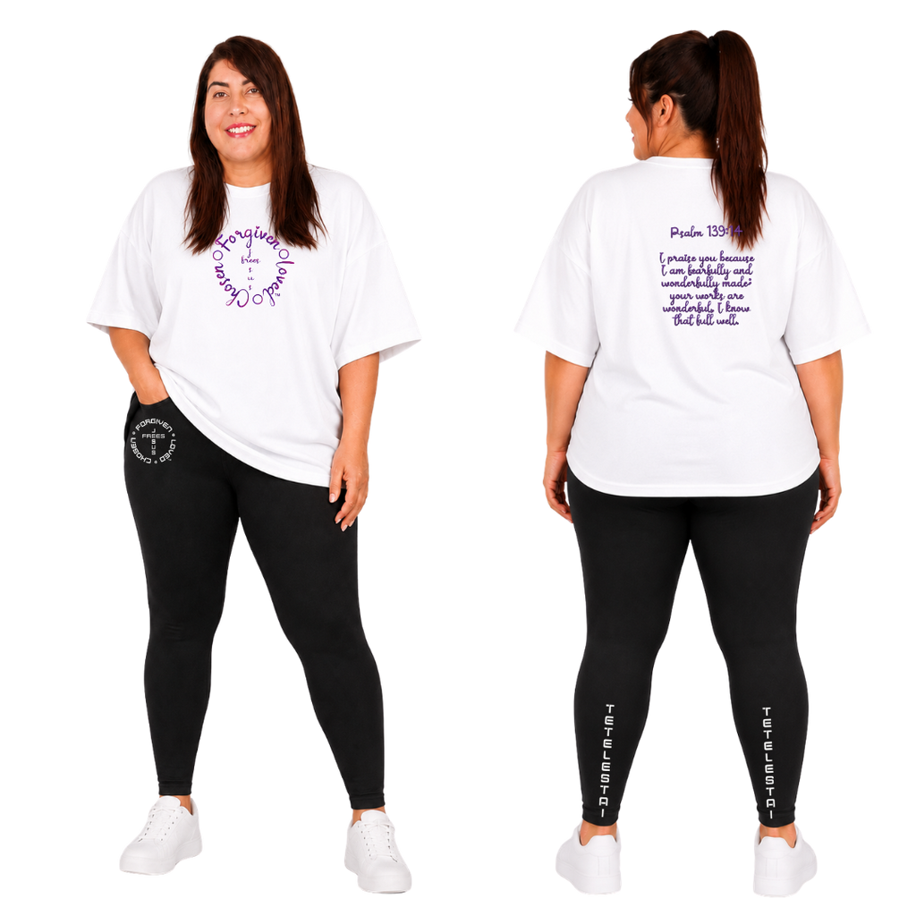 Jesus Frees - SICU Oversized Short Sleeve Women's Shirt - Font 223 Purple