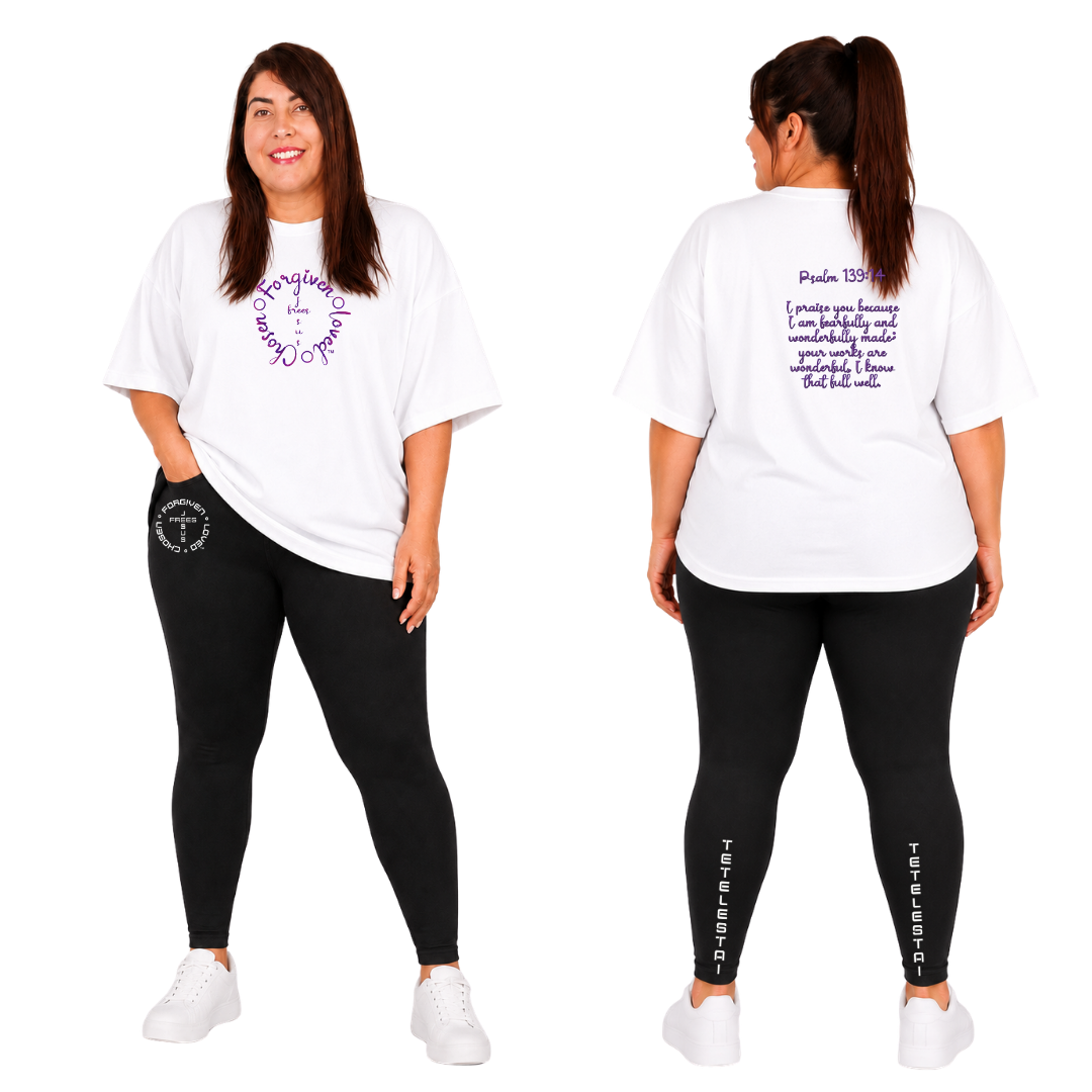 Jesus Frees - SICU Oversized Short Sleeve Women's Shirt - Font 223 Purple