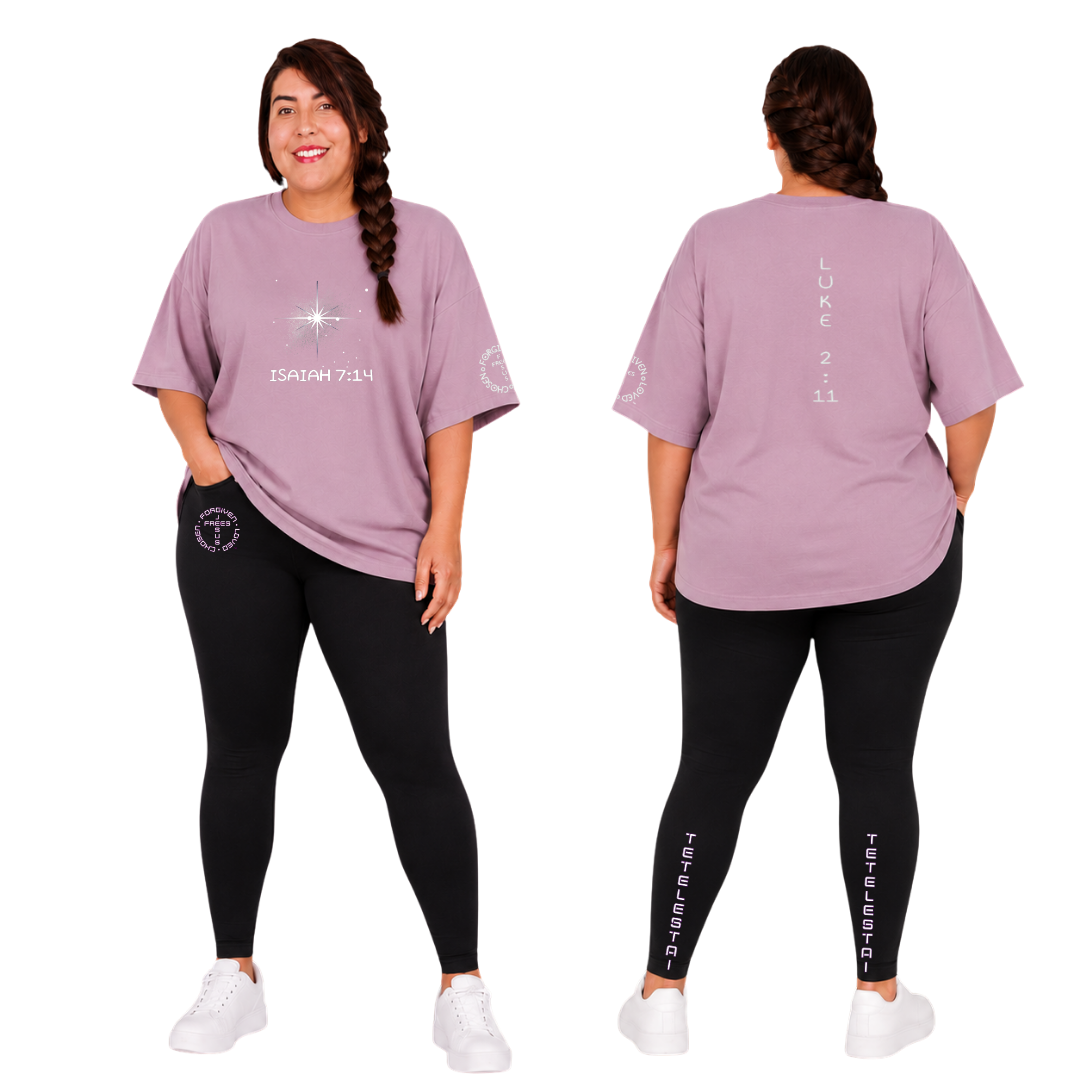 Jesus Frees - SICU Oversized Short Sleeve Women's Shirt - Font 303 Star of Bethlehem