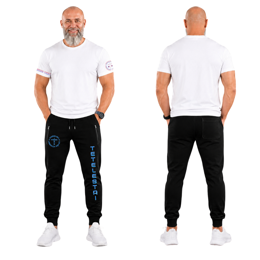 Jesus Frees - G64 Soft Style White Cotton T-Shirt - Font 106 Blue Red