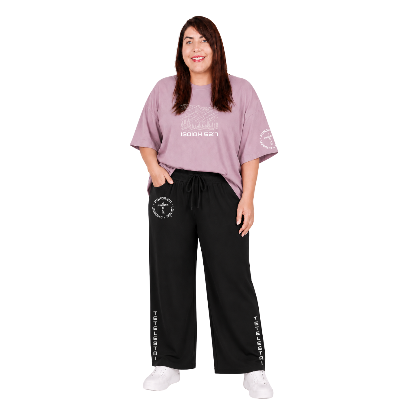 Jesus Frees - SICU Oversized Short Sleeve Women's Shirt - Font 49 White Montana