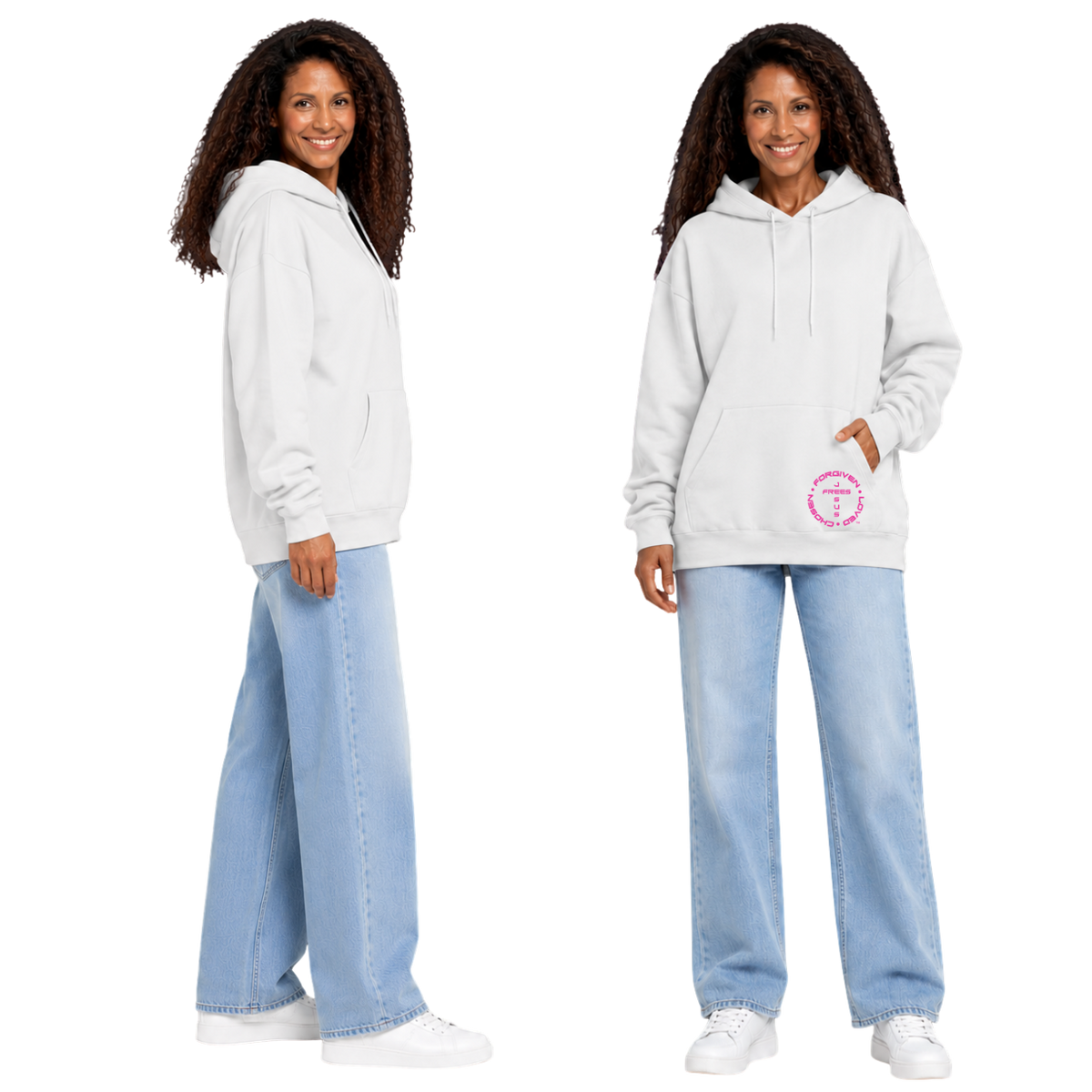 Jesus Frees™ Apparel | Women’s Scripture Hoodie | Font 143