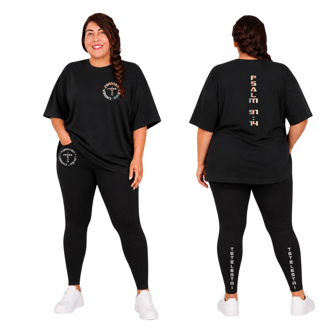 Jesus Frees - SICU Oversized Short Sleeve Women's Shirt - Font 153 Vertical Pastel