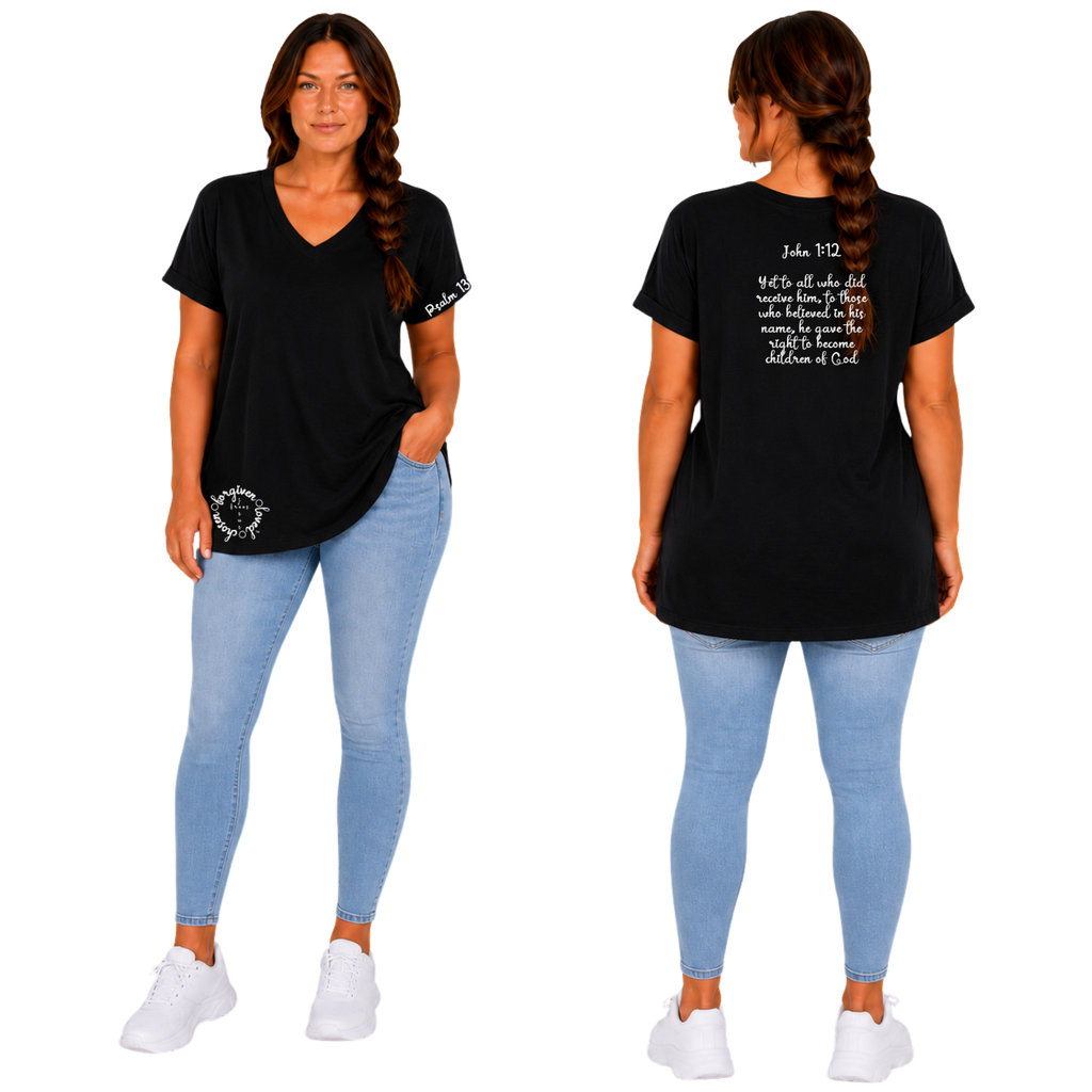 Jesus Frees - V-Neck Short Sleeve T-Shirts - 223 Black