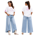 Jesus Frees - SICU Oversized Short Sleeve Women's Shirt - For the Bold & Courageous - Acts 9:5 + Prayer Font 122 Pink