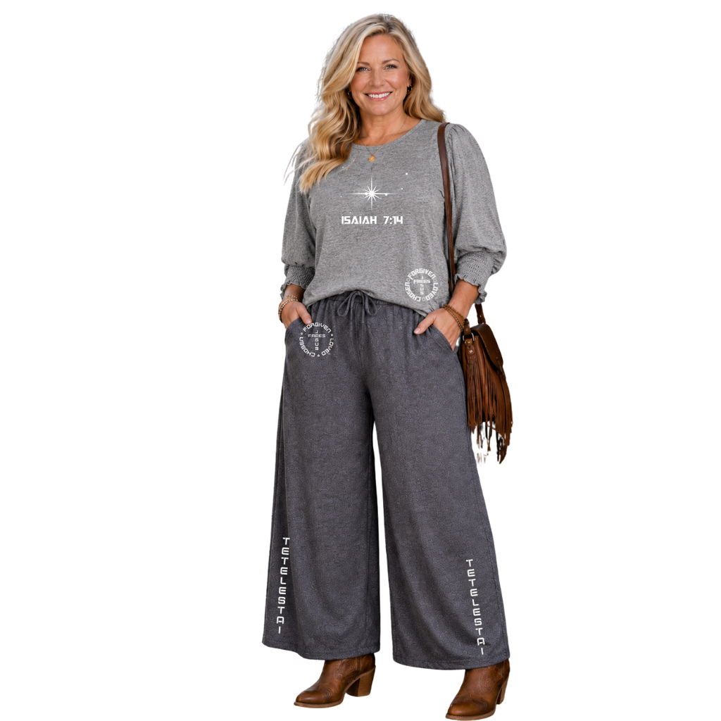 Jesus Frees - DK Women's Boat Neckline 3/4 Elastic Cuff - 153 Star of Bethlehem - Light Gray
