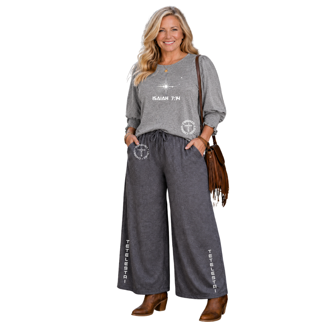 Jesus Frees - DK Women's Boat Neckline 3/4 Elastic Cuff - 153 Star of Bethlehem - Light Gray