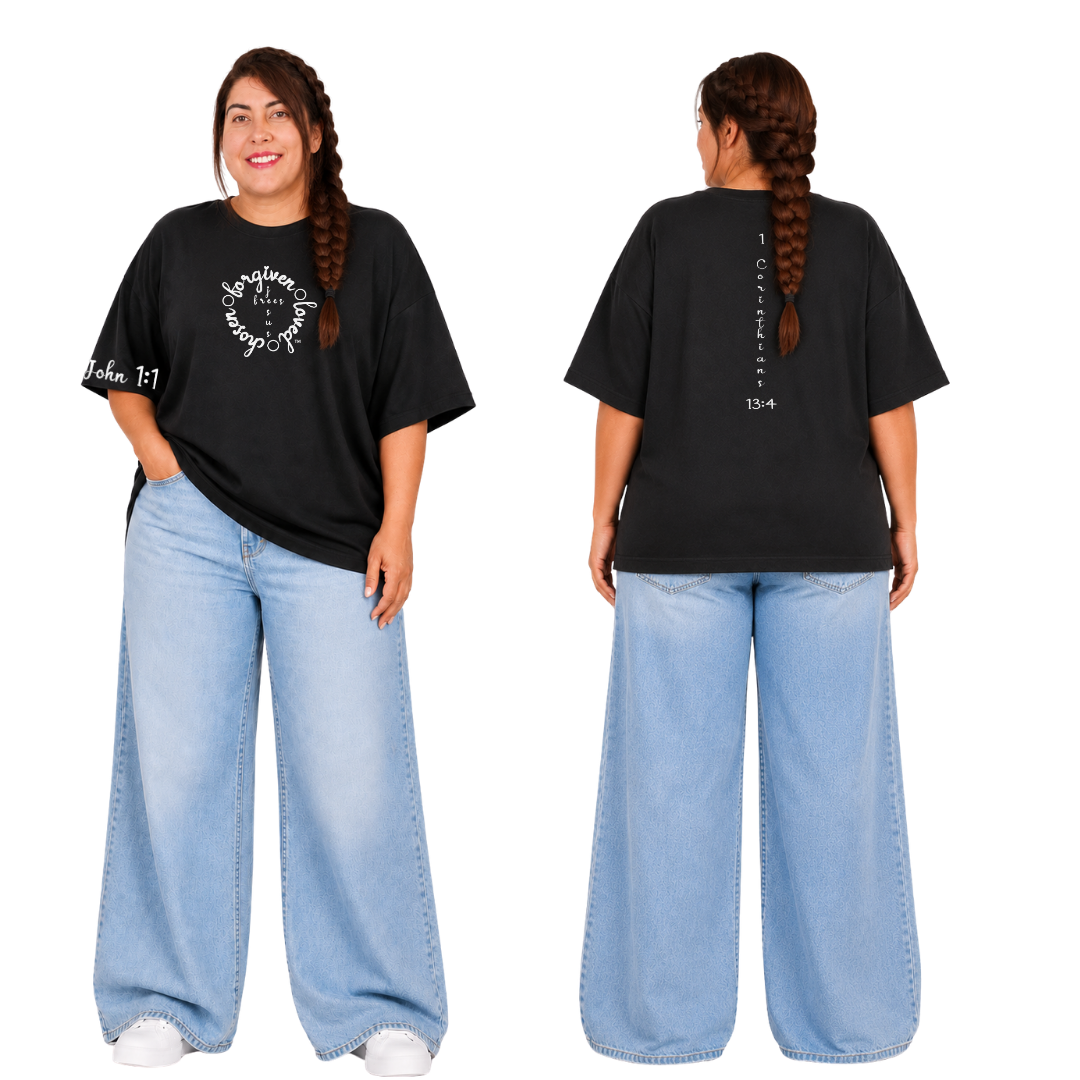 Jesus Frees - SICU Oversized Short Sleeve Women's Shirt - Font 223 White