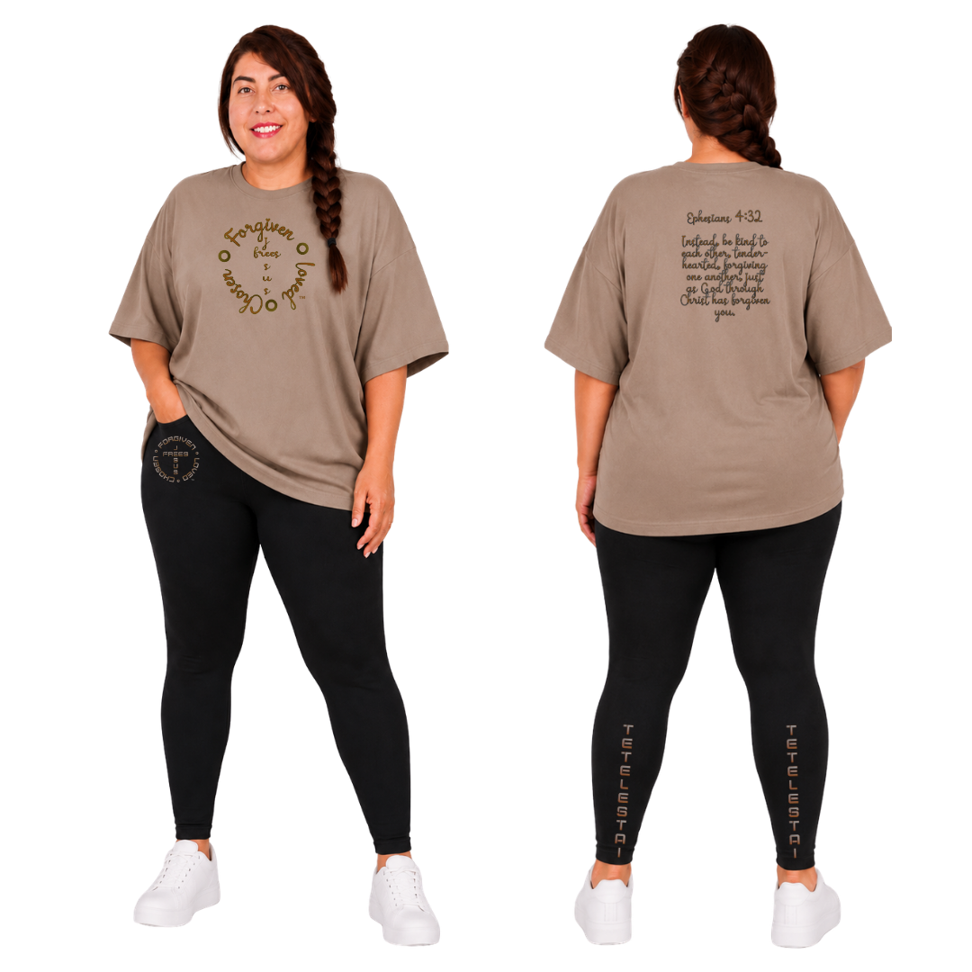 Jesus Frees - SICU Oversized Short Sleeve Women's Shirt - Font 223 Brown