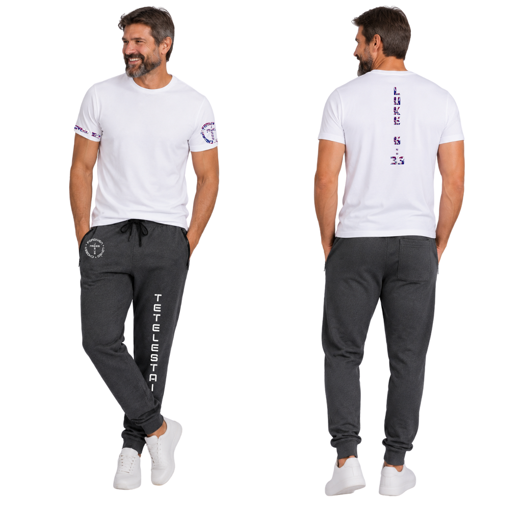 Jesus Frees - G64 Soft Style White Cotton T-Shirt - Font 153 Burgundy Blue Gray White
