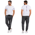 Jesus Frees - G64 Soft Style White Cotton T-Shirt - Font 153 Burgundy Blue Gray White