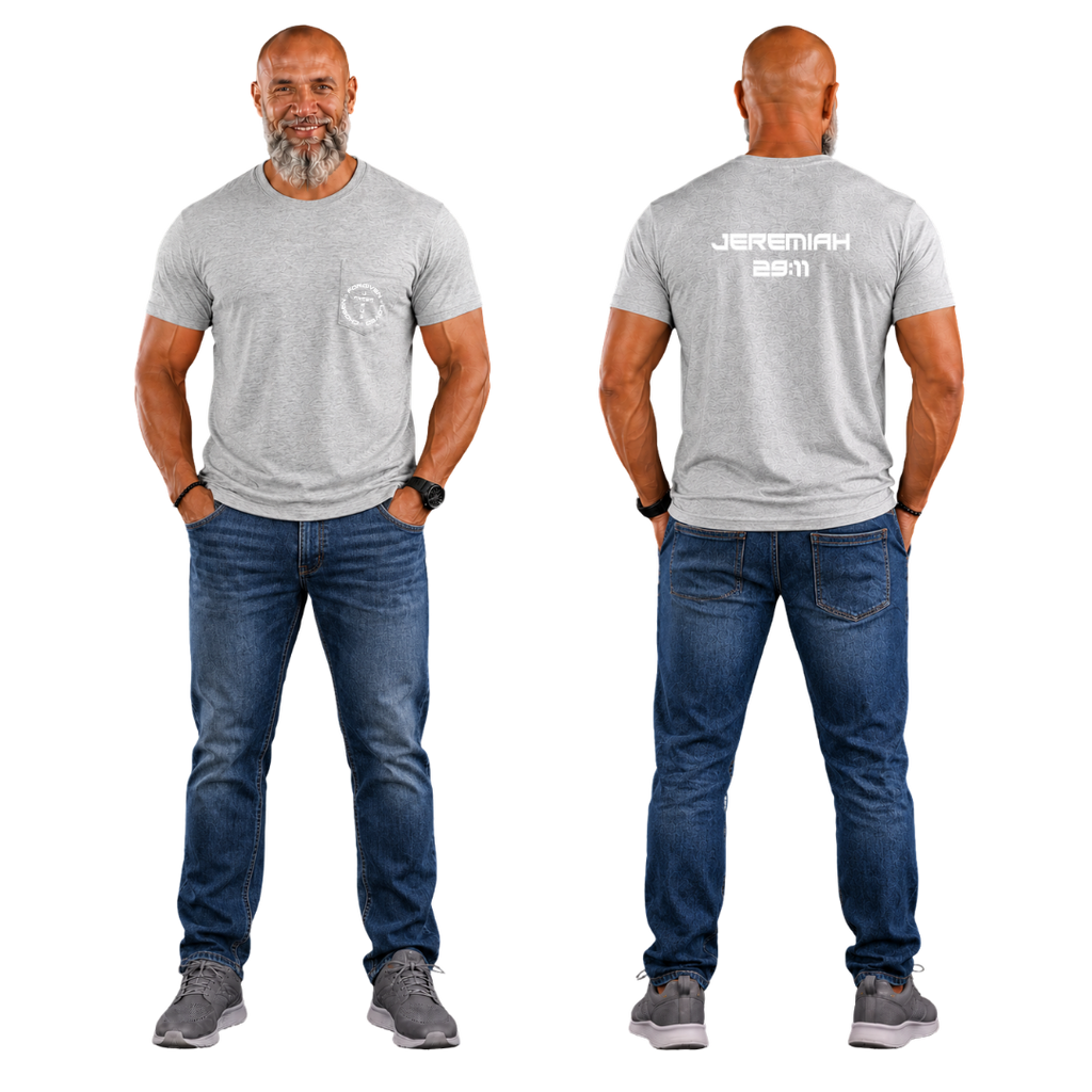 Jesus Frees - HP Pocket Cotton Men's T-Shirt - Font 143 White