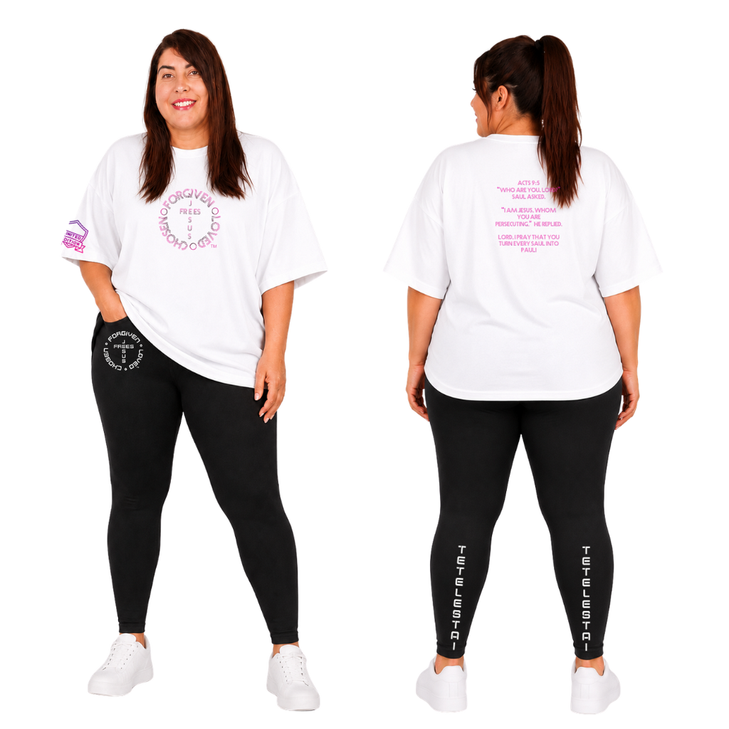 Jesus Frees - SICU Oversized Short Sleeve Women's Shirt - For the Bold & Courageous - Acts 9:5 + Prayer Font 122 Pink