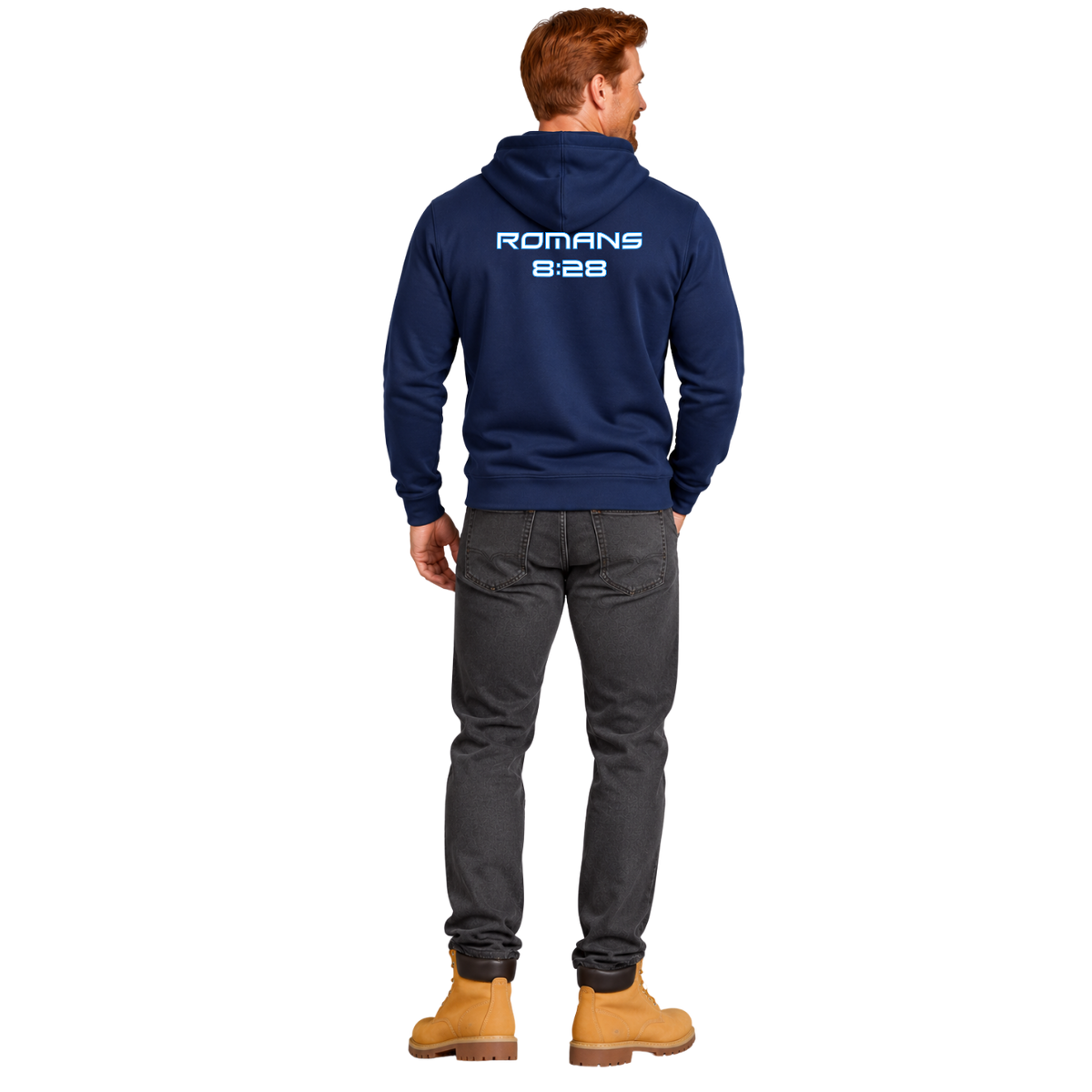 Jesus Frees™ Apparel | Men’s White Scripture Hoodie | White Font 143 | 50/50