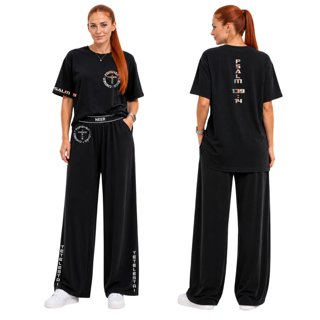 Jesus Frees - SICU Oversized Short Sleeve Women's Shirt - Font 153 Vertical Pastel