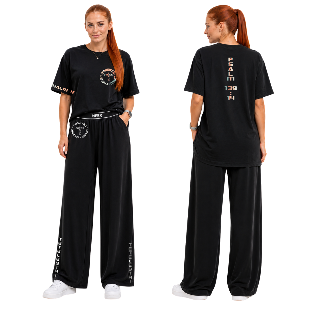 Jesus Frees - SICU Oversized Short Sleeve Women's Shirt - Font 153 Vertical Pastel