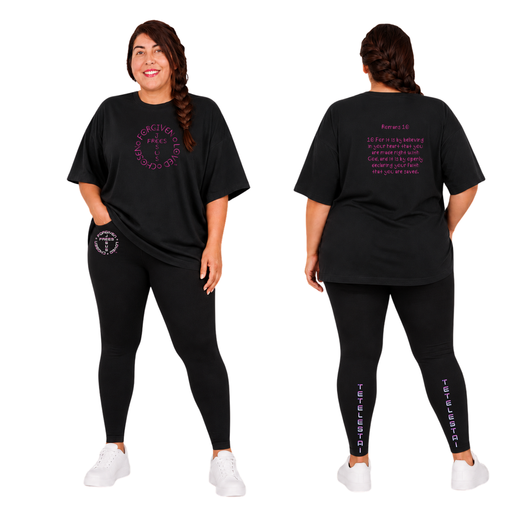 Jesus Frees - SICU Oversized Short Sleeve Women's Shirt - Font 303 Romans 10:10
