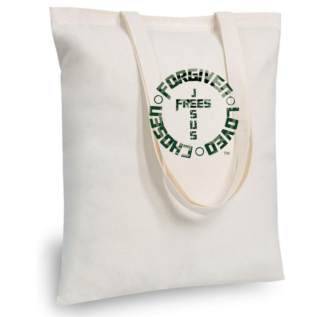 Jesus Frees - "Tote the Truth" - Font 153 Camo Green