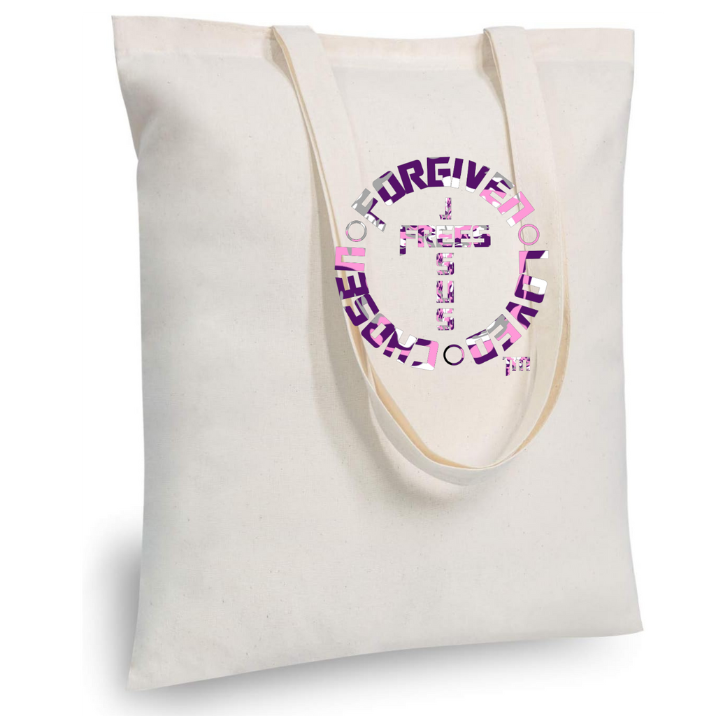 Jesus Frees - "Tote the Truth" - Font 153 Camo Pink-Purple