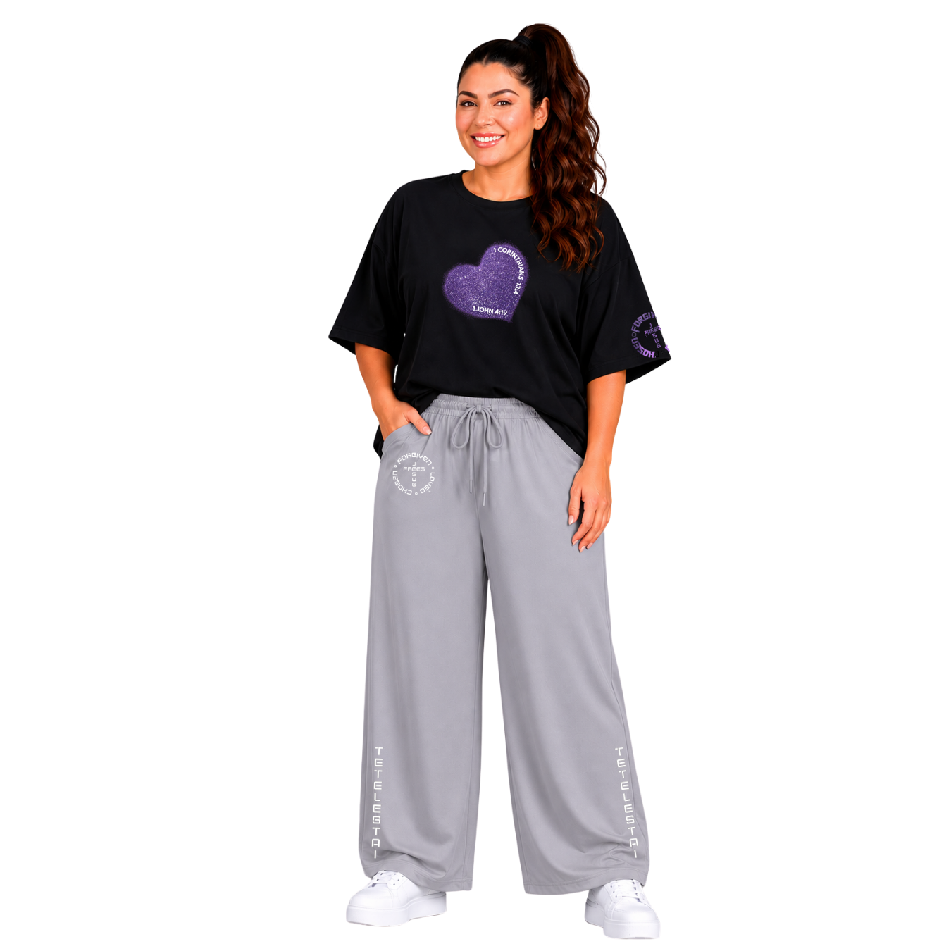 Jesus Frees - SICU Oversized Short Sleeve Women's Shirt - Hearts