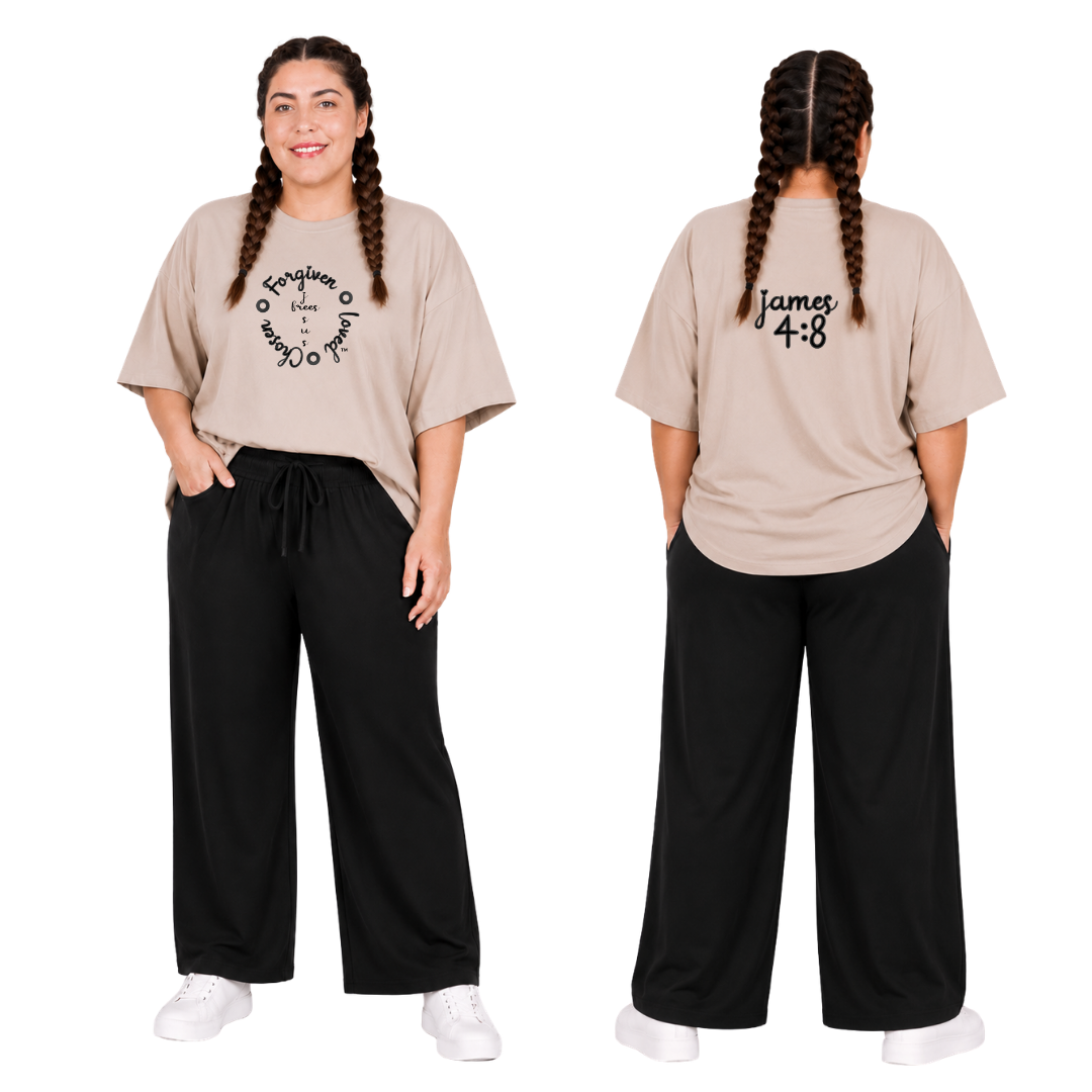 Jesus Frees - SICU Oversized Short Sleeve Women's Shirt - Font 223 Black