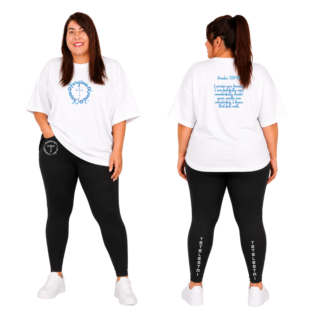 Jesus Frees - SICU Oversized Short Sleeve Women's Shirt - Font 223 Light Blue