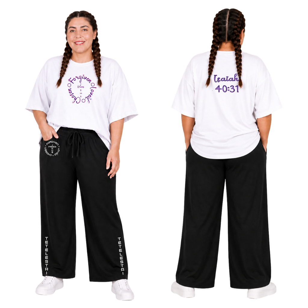 Jesus Frees - SICU Oversized Short Sleeve Women's Shirt - Font 223 Purple