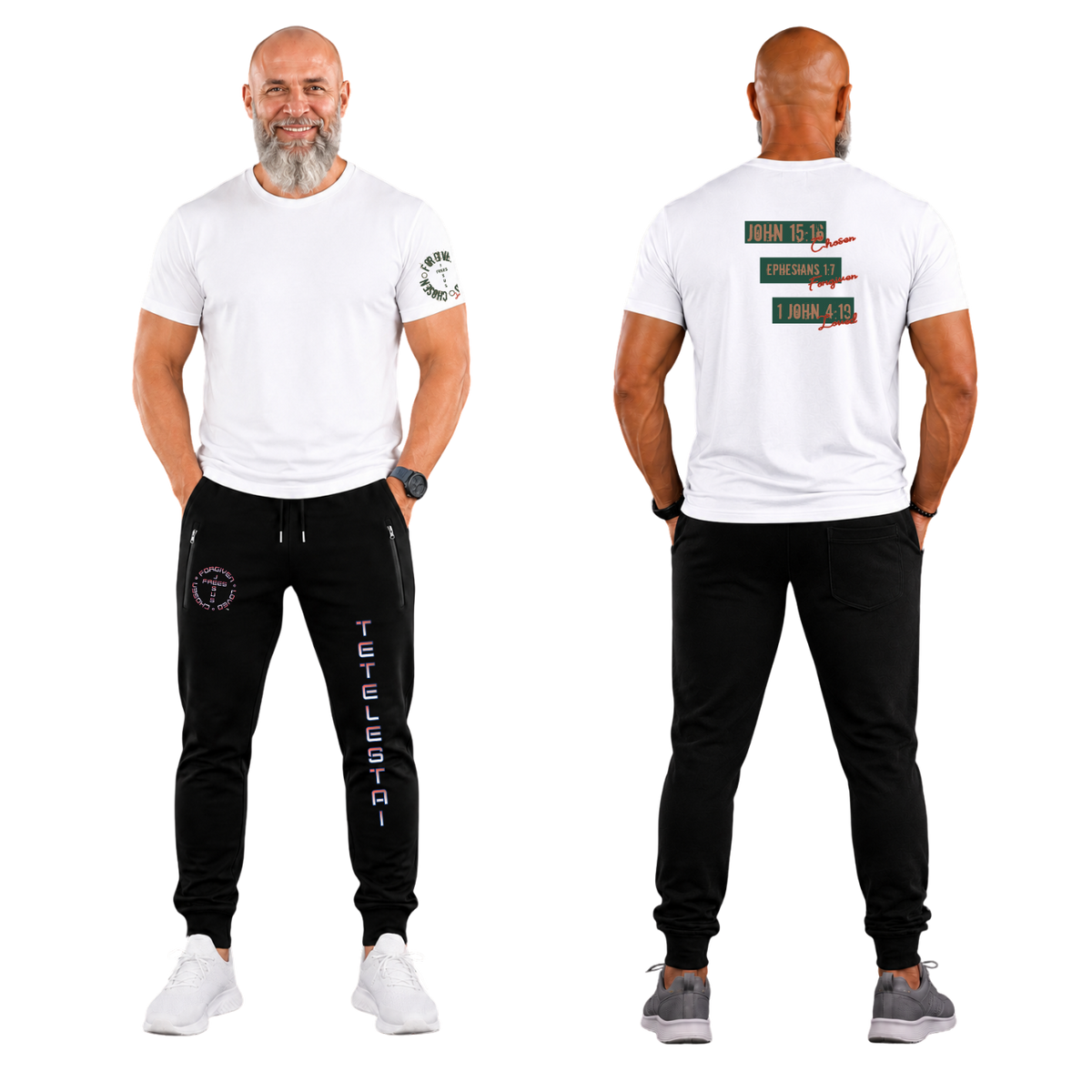 Jesus Frees™ Apparel | Men's Christian Cotton T-Shirt feat Free Chosen Forgiven Loved | G64