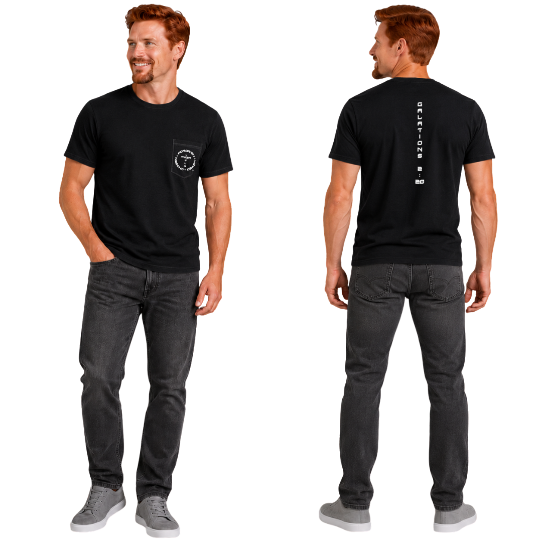Jesus Frees - HP Pocket Cotton Men's T-Shirt - Font 143 White