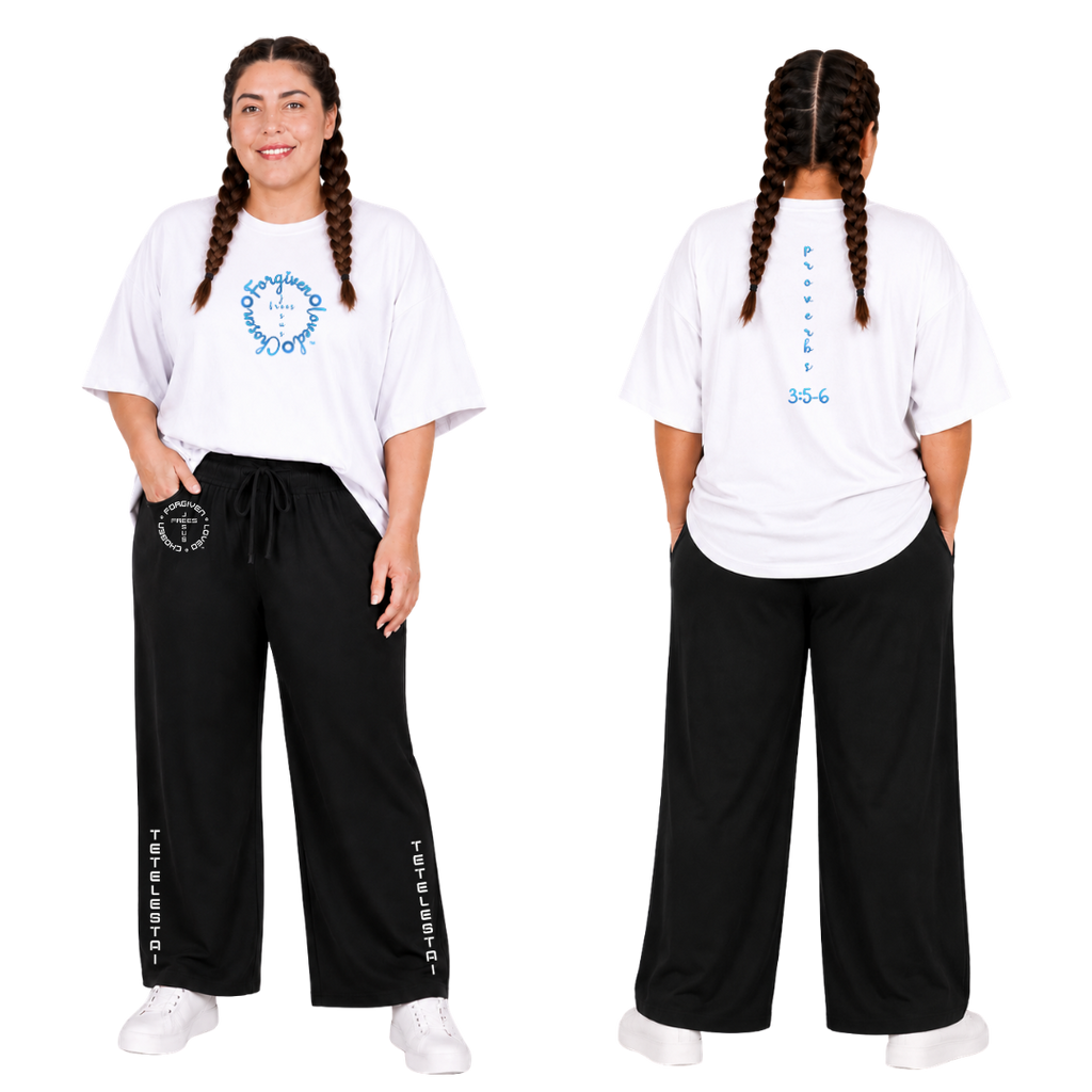 Jesus Frees - SICU Oversized Short Sleeve Women's Shirt - Font 223 Light Blue