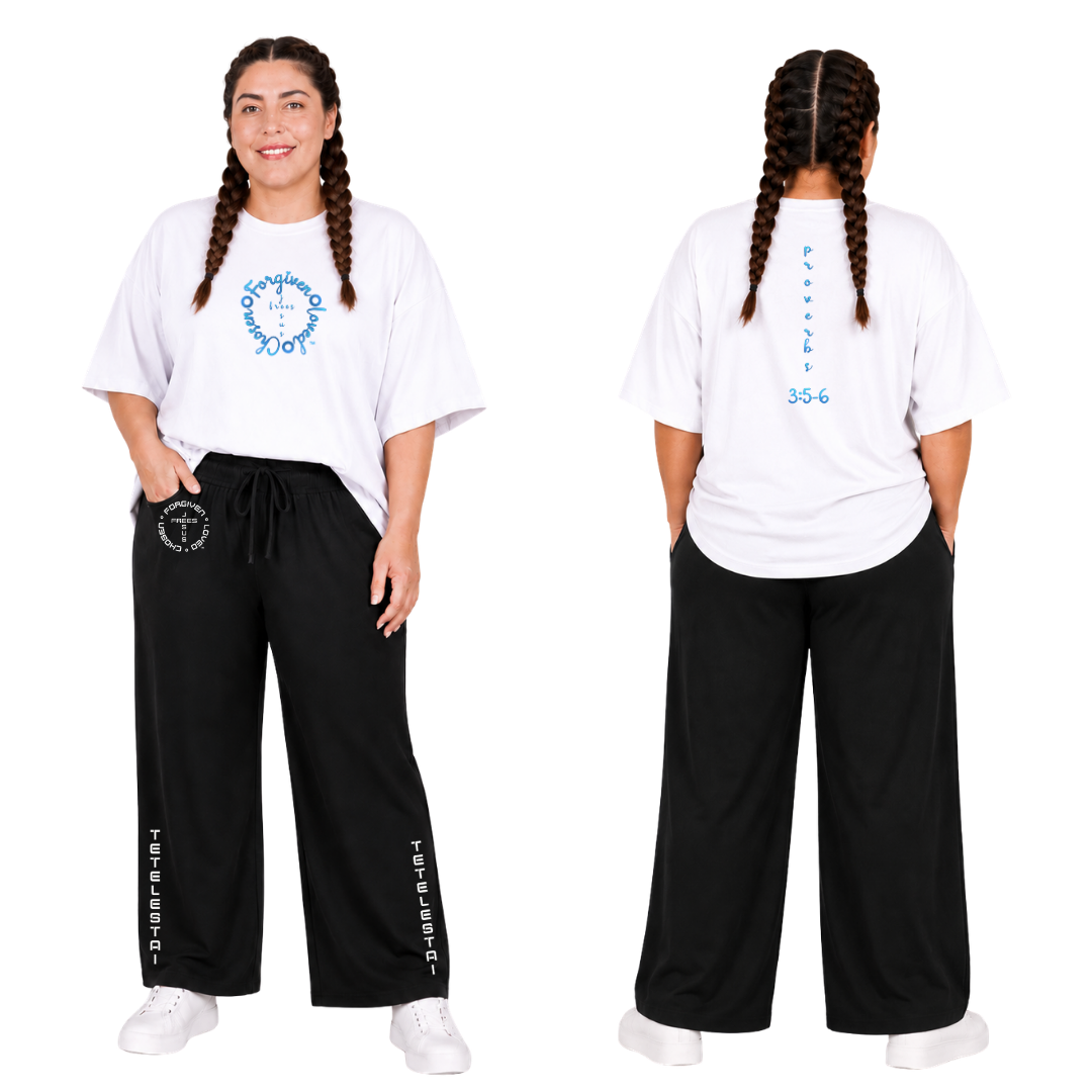 Jesus Frees - SICU Oversized Short Sleeve Women's Shirt - Font 223 Light Blue