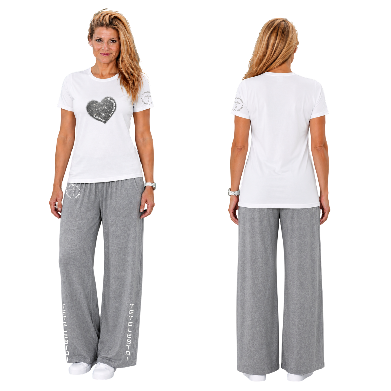 Jesus Frees - G64 Soft Style White Cotton T-Shirt - Hearts