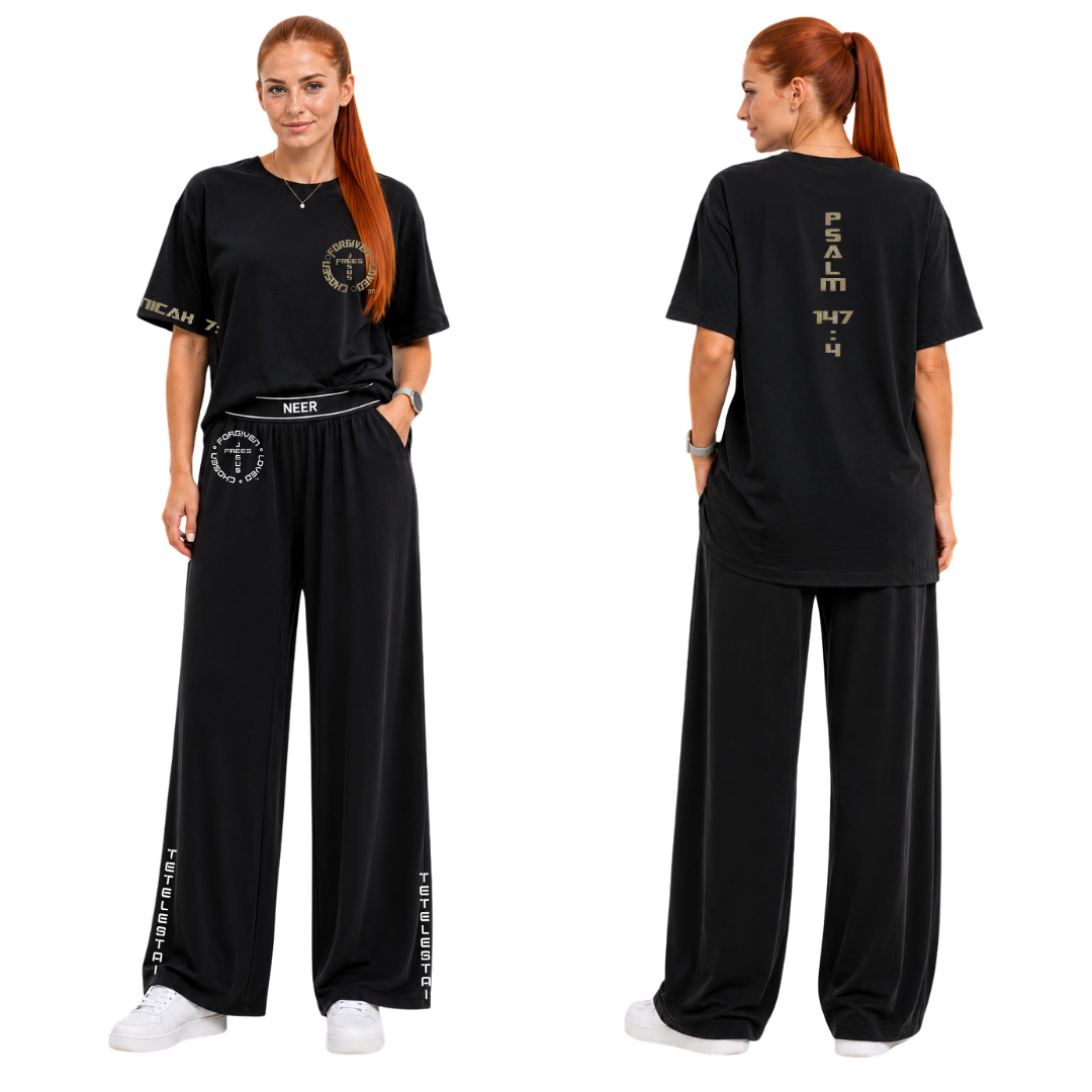 Jesus Frees - SICU Oversized Short Sleeve Women's Shirt - Font 153 Gold
