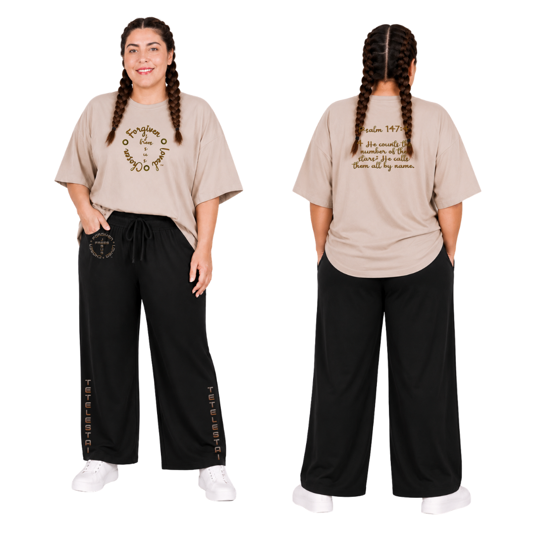 Jesus Frees - SICU Oversized Short Sleeve Women's Shirt - Font 223 Brown