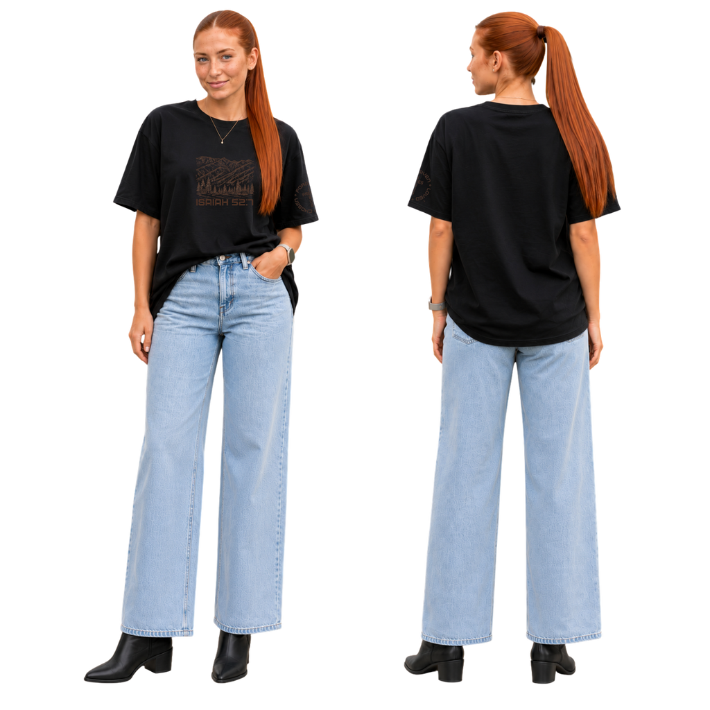 Jesus Frees - SICU Oversized Short Sleeve Women's Shirt - Font 49 Brown Montana