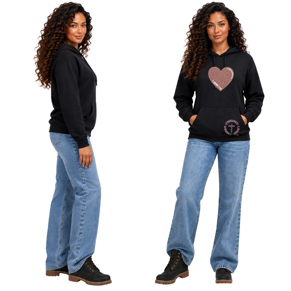 Jesus Frees™ Apparel | Women’s Scripture Hoodie | Hearts
