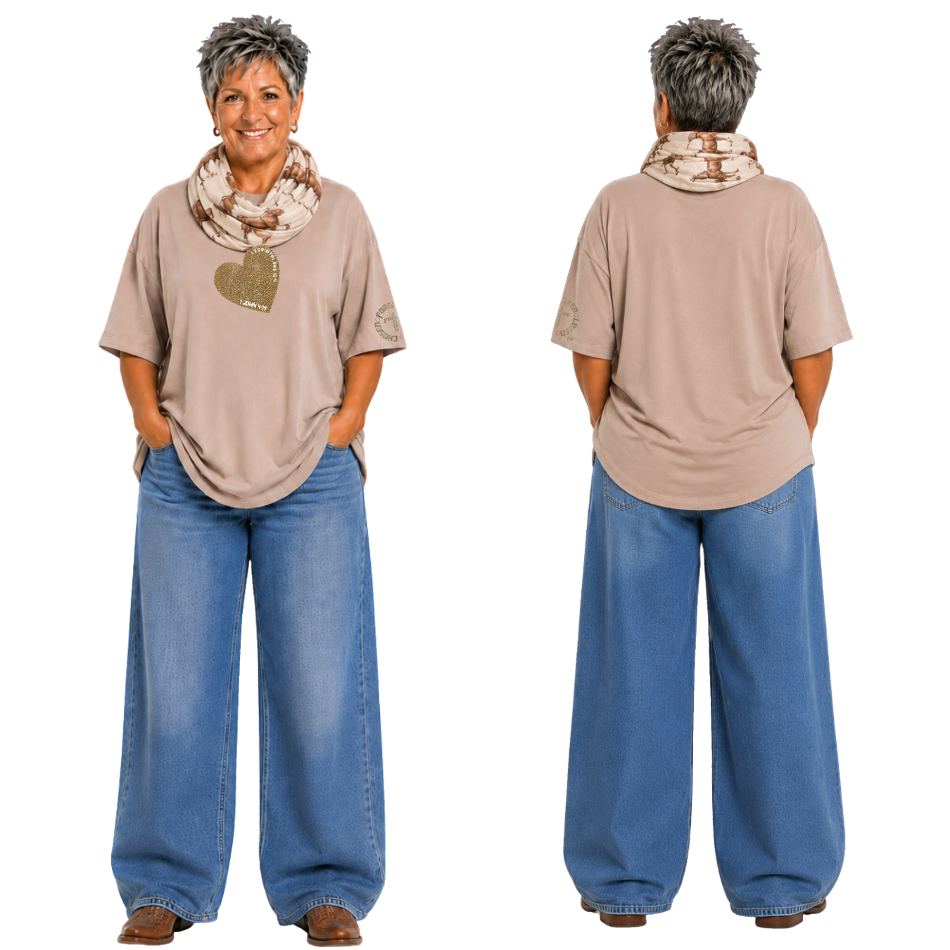 Jesus Frees - SICU Oversized Short Sleeve Women's Shirt - Hearts