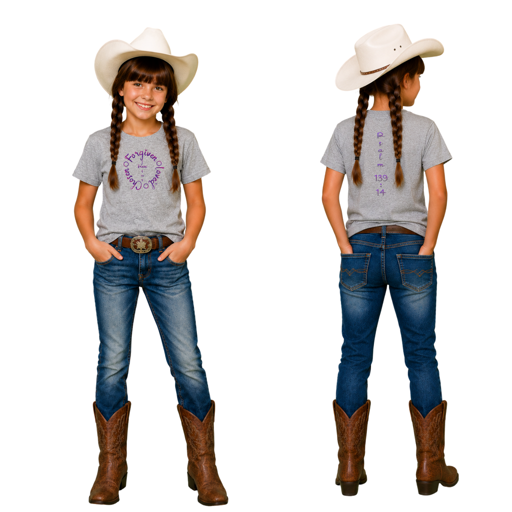 Jesus Frees - Kids 100% Cotton T-Shirts Girls - Font 223 - Psalm 139:14