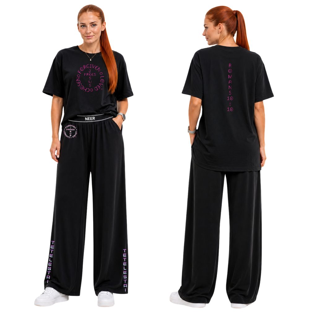 Jesus Frees - SICU Oversized Short Sleeve Women's Shirt - Font 303 Romans 10:10