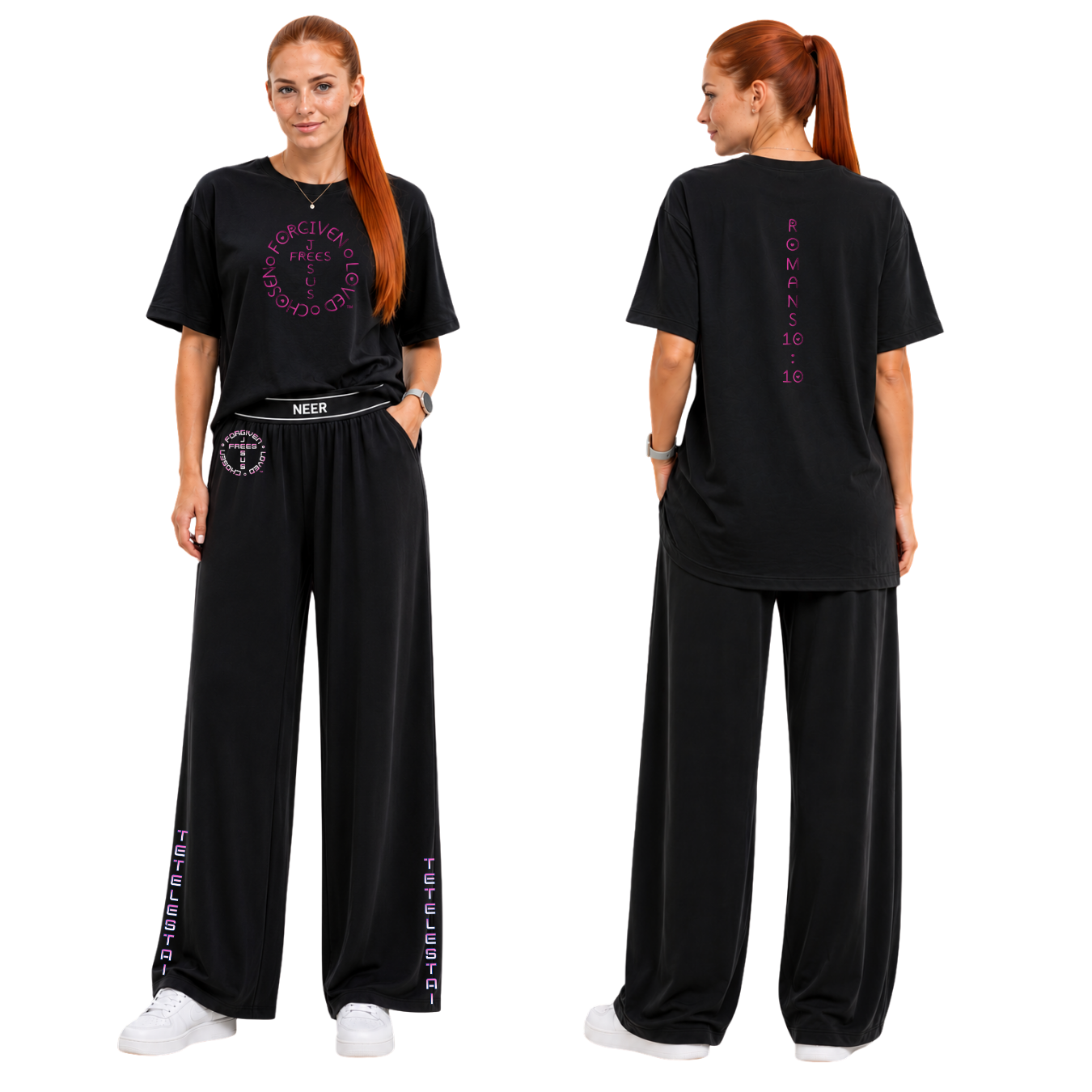 Jesus Frees - SICU Oversized Short Sleeve Women's Shirt - Font 303 Romans 10:10