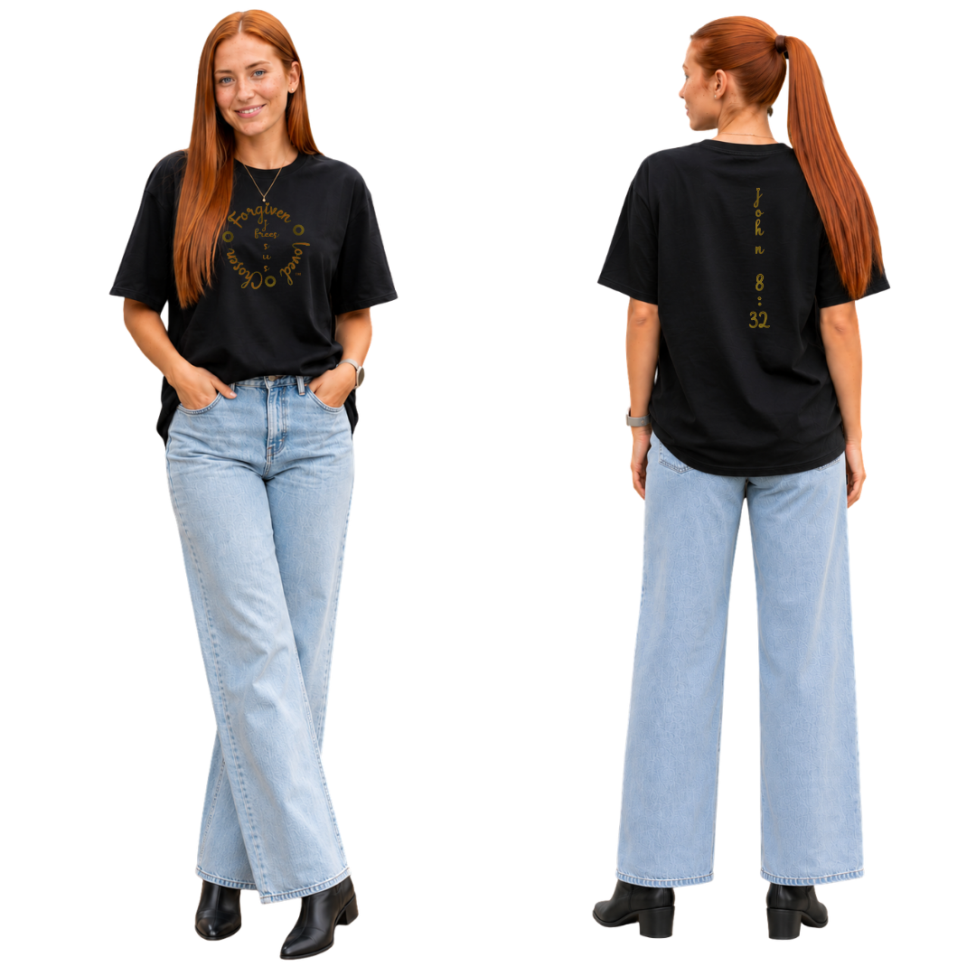 Jesus Frees - SICU Oversized Short Sleeve Women's Shirt - Font 223 Brown