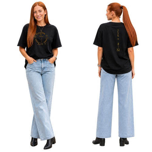 Jesus Frees - SICU Oversized Short Sleeve Women's Shirt - Font 223 Brown