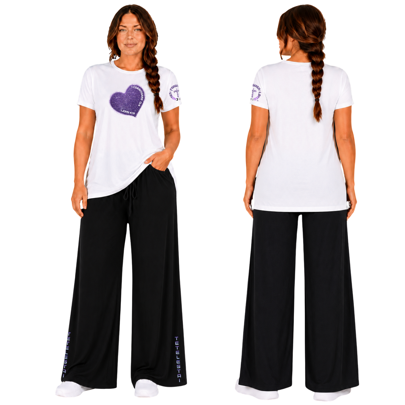 Jesus Frees - G64 Soft Style White Cotton T-Shirt - Hearts