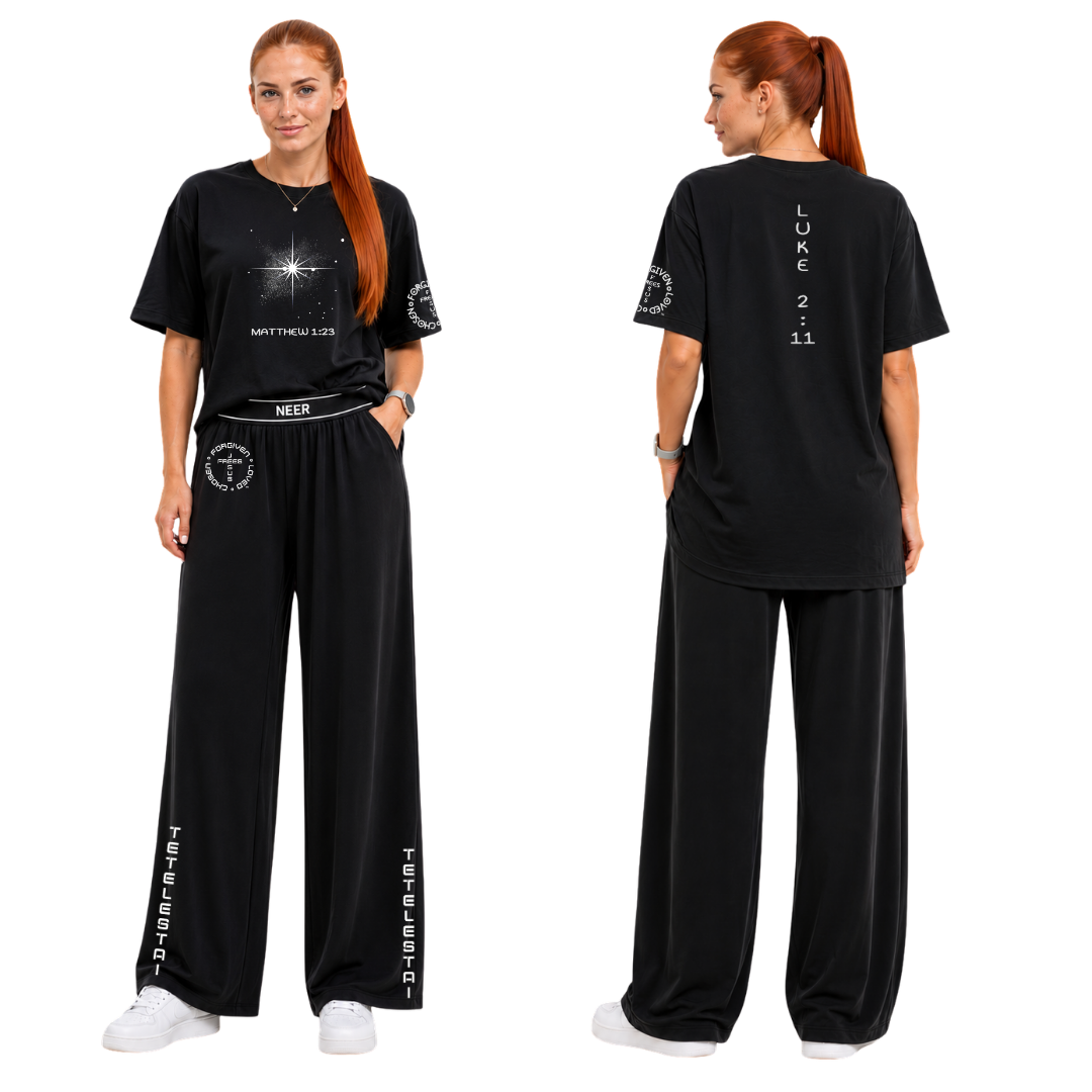 Jesus Frees - SICU Oversized Short Sleeve Women's Shirt - Font 303 Star of Bethlehem