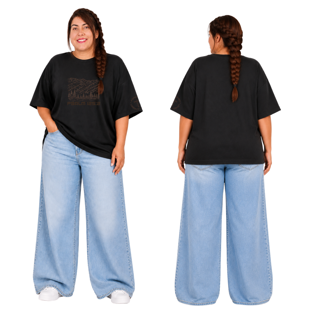 Jesus Frees - SICU Oversized Short Sleeve Women's Shirt - Font 49 Brown Montana