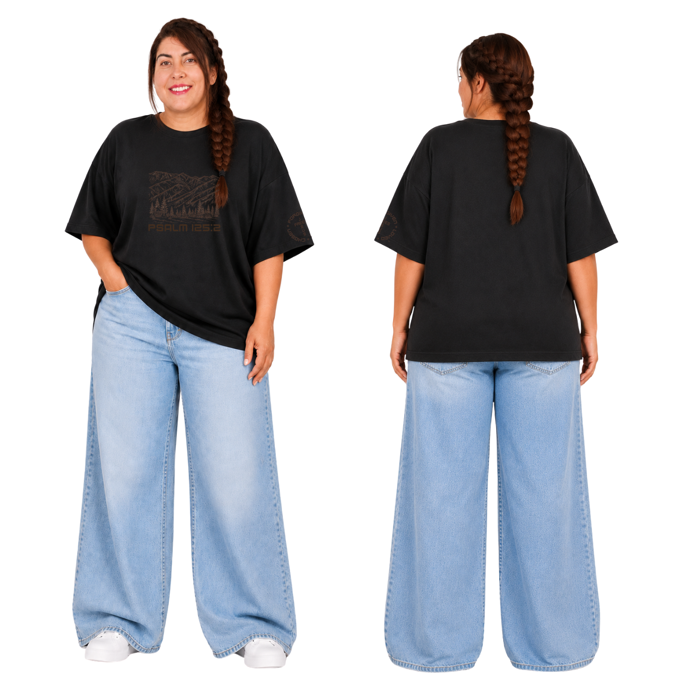Jesus Frees - SICU Oversized Short Sleeve Women's Shirt - Font 49 Brown Montana