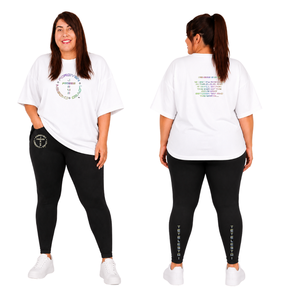 Jesus Frees - SICU Oversized Short Sleeve Women's Shirt - God's Covenant 153 Rainbow