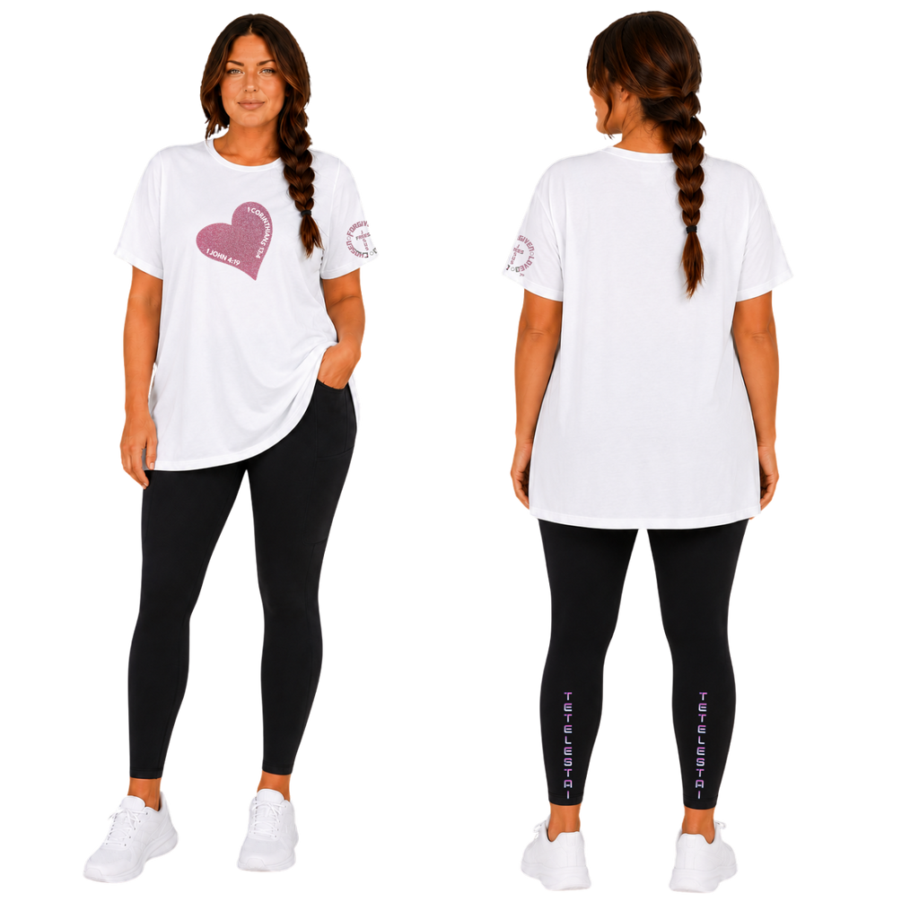 Jesus Frees - G64 Soft Style White Cotton T-Shirt - Hearts