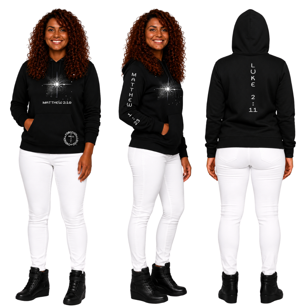 Jesus Frees | AE French Terry Pullover Hoodie | Font 303 Star of Bethlehem